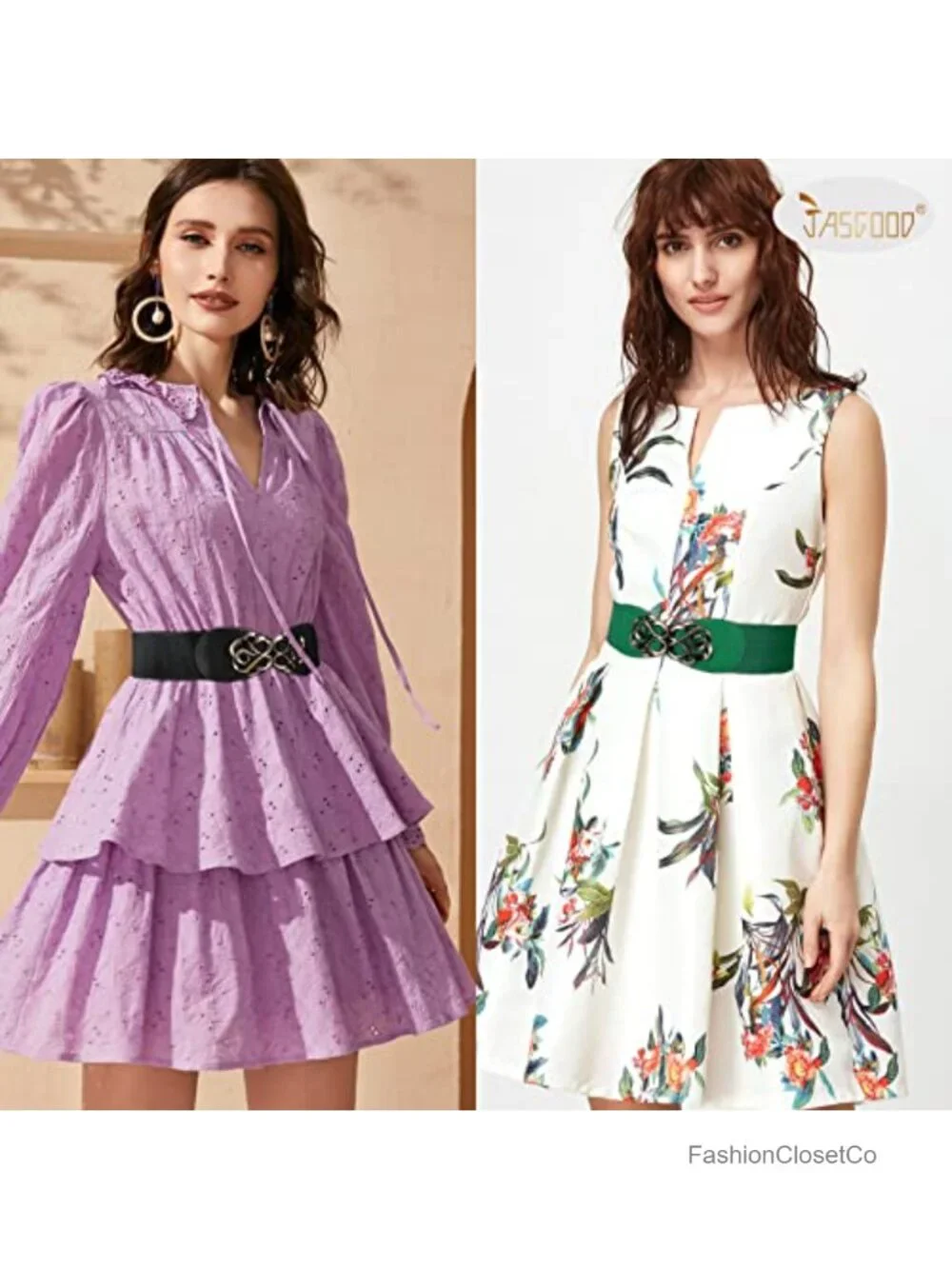 Women Stretchy Belts for Dresses Vintage Elastic Wide Waist Belts 4 Pack
